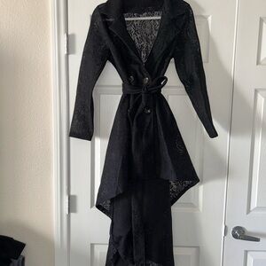 Elegant Black Lace Women’s Coat
